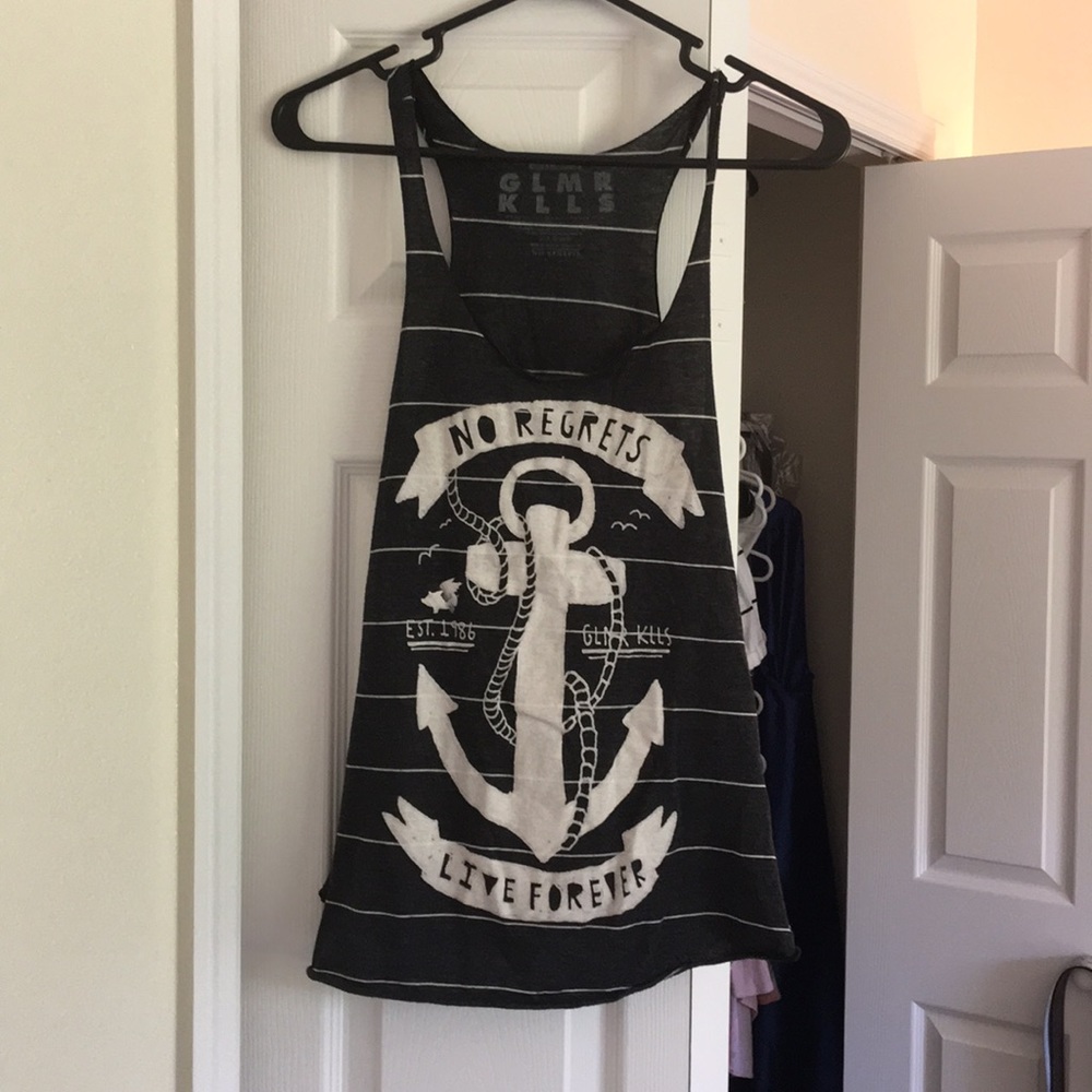 Grey and white tank